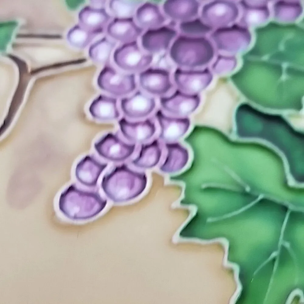 Vines Grapes set of 2 Art Tile 6x6 Decorative Wall Backsplash Free Standing